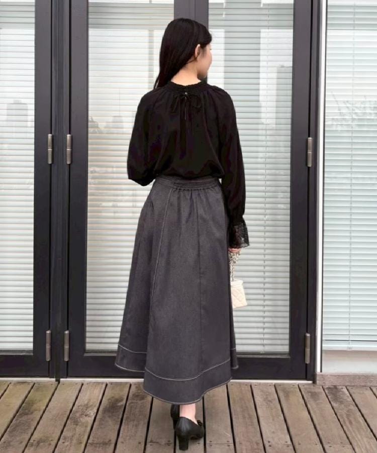 クチュール ブローチ Couture Brooch デニムライク細リボンスカート （ネイビー(094)） ネイビー(094)