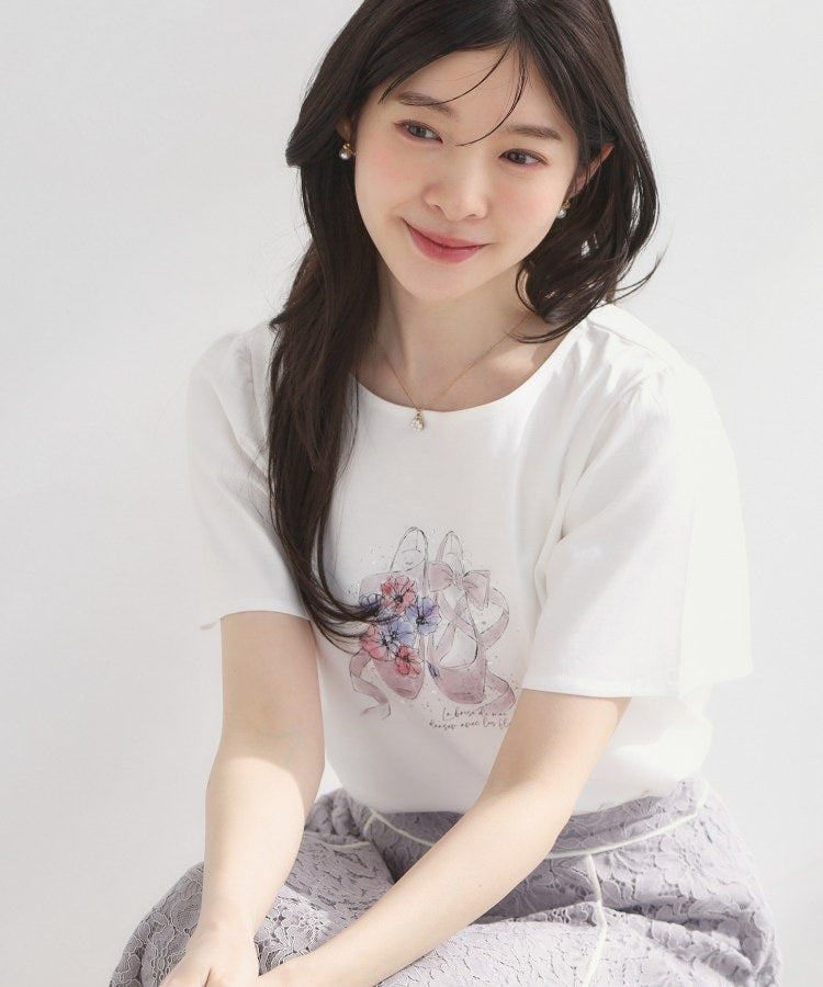 クチュール ブローチ Couture Brooch トウシューズプリントTシャツ (オフホワイト(003)) オフホワイト(003)