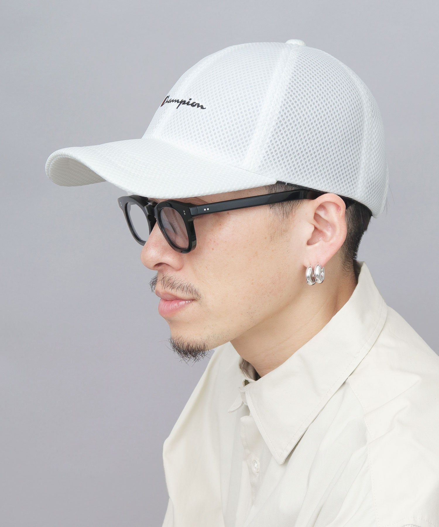 チャンピオン Champion ロングビル パフメッシュキャップ つば長 深め (ブラック) ブラック