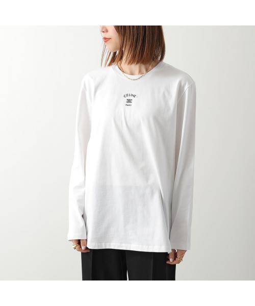 セリーヌ CELINE CELINE 長袖 Tシャツ RX0LL1242 トリオンフ ロゴ 刺繍 (01OB/ホワイト) 01OB/ホワイト