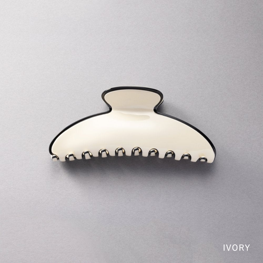 クリームドット Cream dot. 旬顔をつくるバイカラーの大きめバンスクリップ (ワンサイズ:アイボリー) ワンサイズ:アイボリー