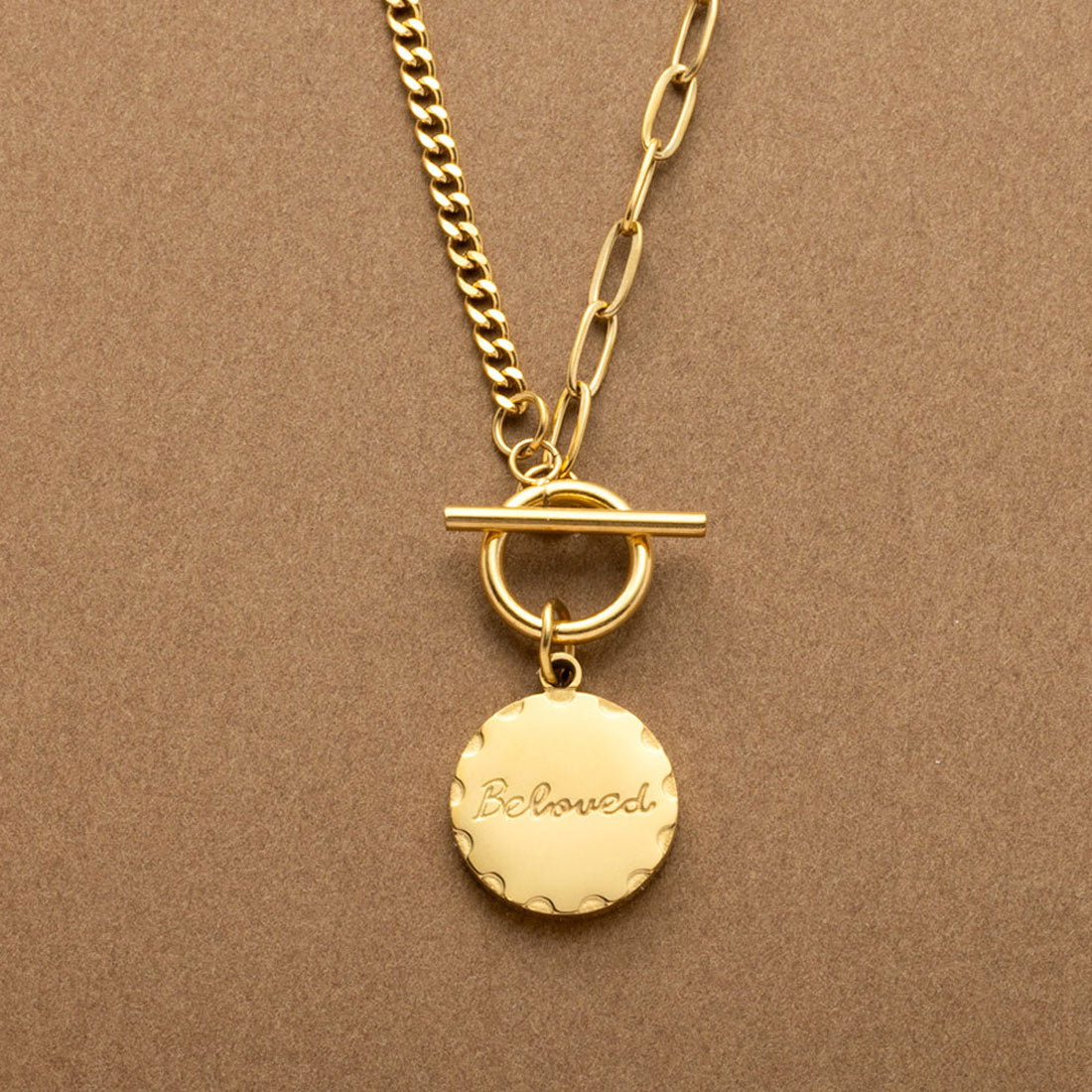 クリームドット Cream dot. メッセージ入りコインプレートのステンレス製マンテルネックレス (ワンサイズ:シルバー) ワンサイズ:シルバー
