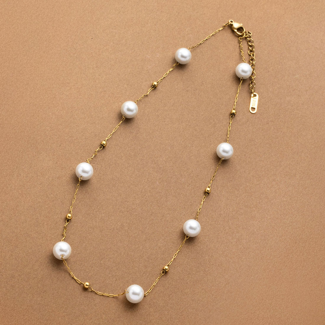 クリームドット Cream dot. ステーションパールのステンレス製ネックレス (ワンサイズ:ゴールド) ワンサイズ:ゴールド