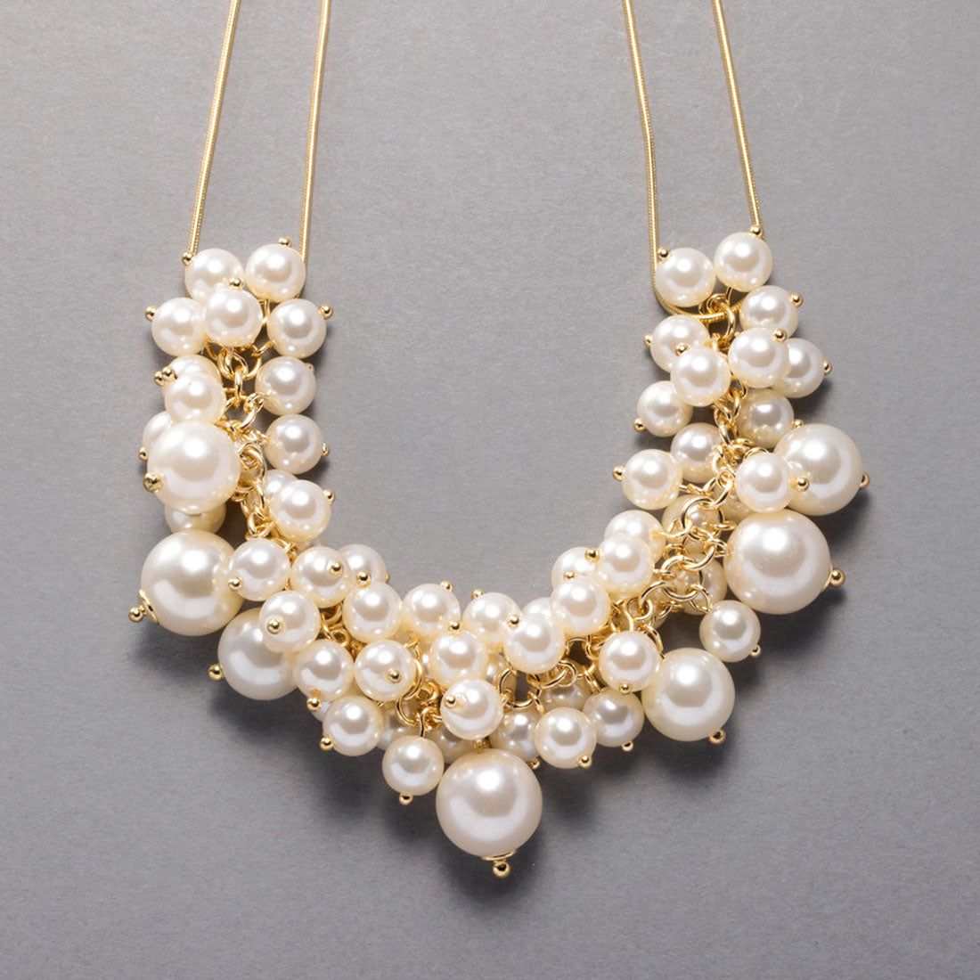 クリームドット Cream dot. 品よく高見えMIXパールの2連チェーンネックレス (ワンサイズ:シルバー) ワンサイズ:シルバー