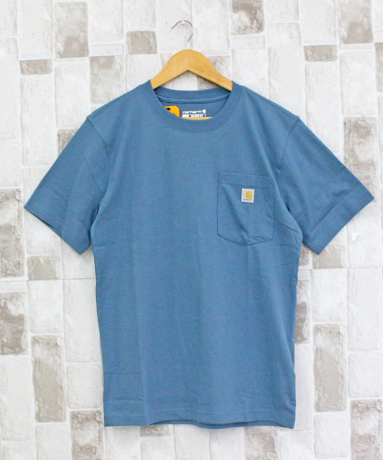 カーハート Carhartt リラックスフィット BIGロゴ バックプリント グラフィック Tシャツ Relaxd Fit Lightweight Pocket C Graphic T-Shirt メンズ ブランド (4-ブルー) 4-ブルー