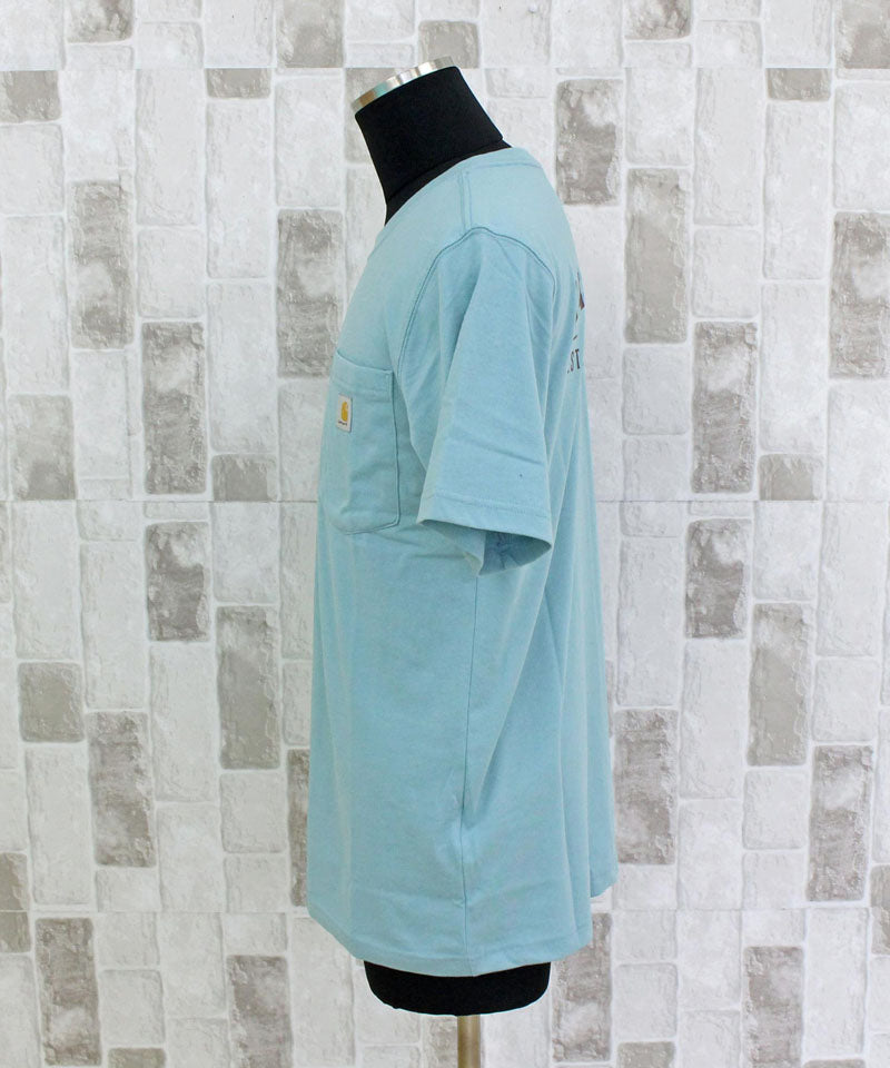 カーハート Carhartt リラックスフィット バックプリント グラフィック Tシャツ Relaxd Fit Lightweight Pocket Built Graphic T-Shirt メンズ ブランド (4-ブルー) 4-ブルー