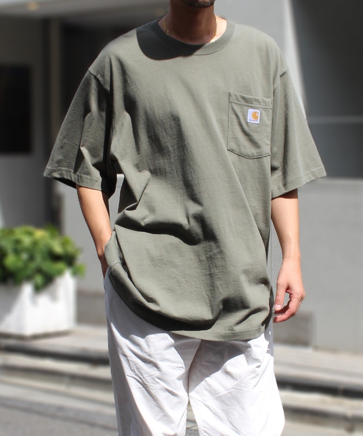 カーハート Carhartt 【carhartt】カーハート Workwear 1/2-Sleeve T-Shirts ビッグシルエット ポケット半袖 ロゴ Tシャツ トップス K87 (グリーン系その他2) グリーン系その他2