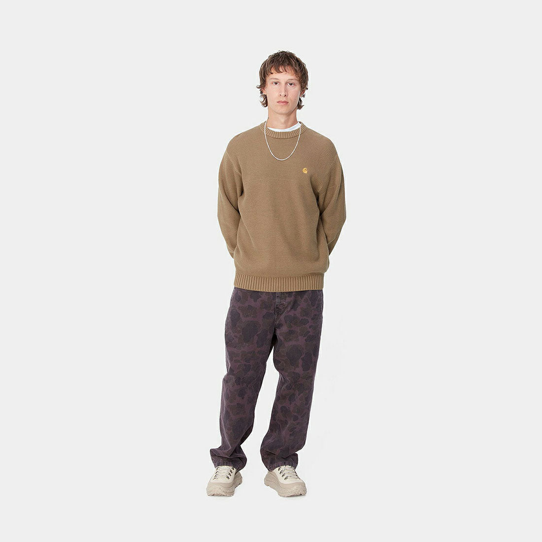 カーハート Carhartt Carhartt WIP CHANE SWEATER(カーハート ワークインプログレス チェイン セーター) (Leather / Gold) Leather / Gold