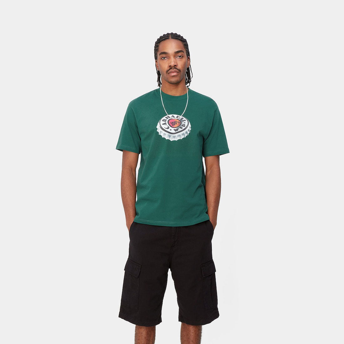 カーハート Carhartt Carhartt WIP S/S BOTTLE CAPT-SHIR(カーハートワークインプログレス S/S ボトル キャップ Tシャツ) (Chervil) Chervil