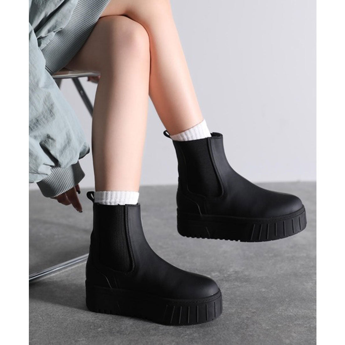 Classical Elf Classical Elf 《JaVaジャバ 合作》秋冬的流行單品!厚底鞋底側邊彈性切爾西靴