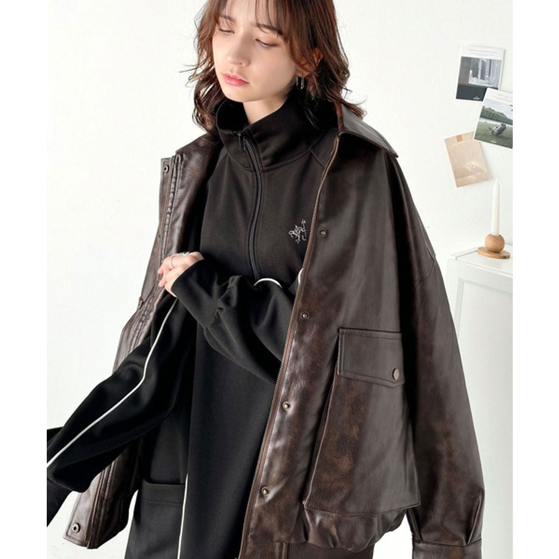 Classical Elf Classical Elf 運動MIIX! 胸前刺繡異材質拼接半拉鍊邊條運動連衣裙