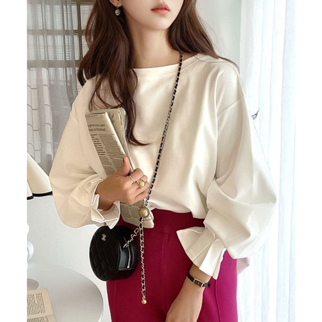 クラシカルエルフ Classical Elf 綿100% 上質コットン。ふんわり、くしゅが可愛い大人トップス