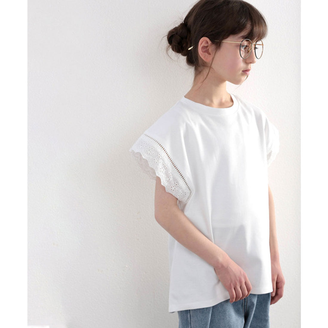 クラシカルエルフ Classical Elf 綿100% 上質コットン。大人が着る、袖レースプルオーバー