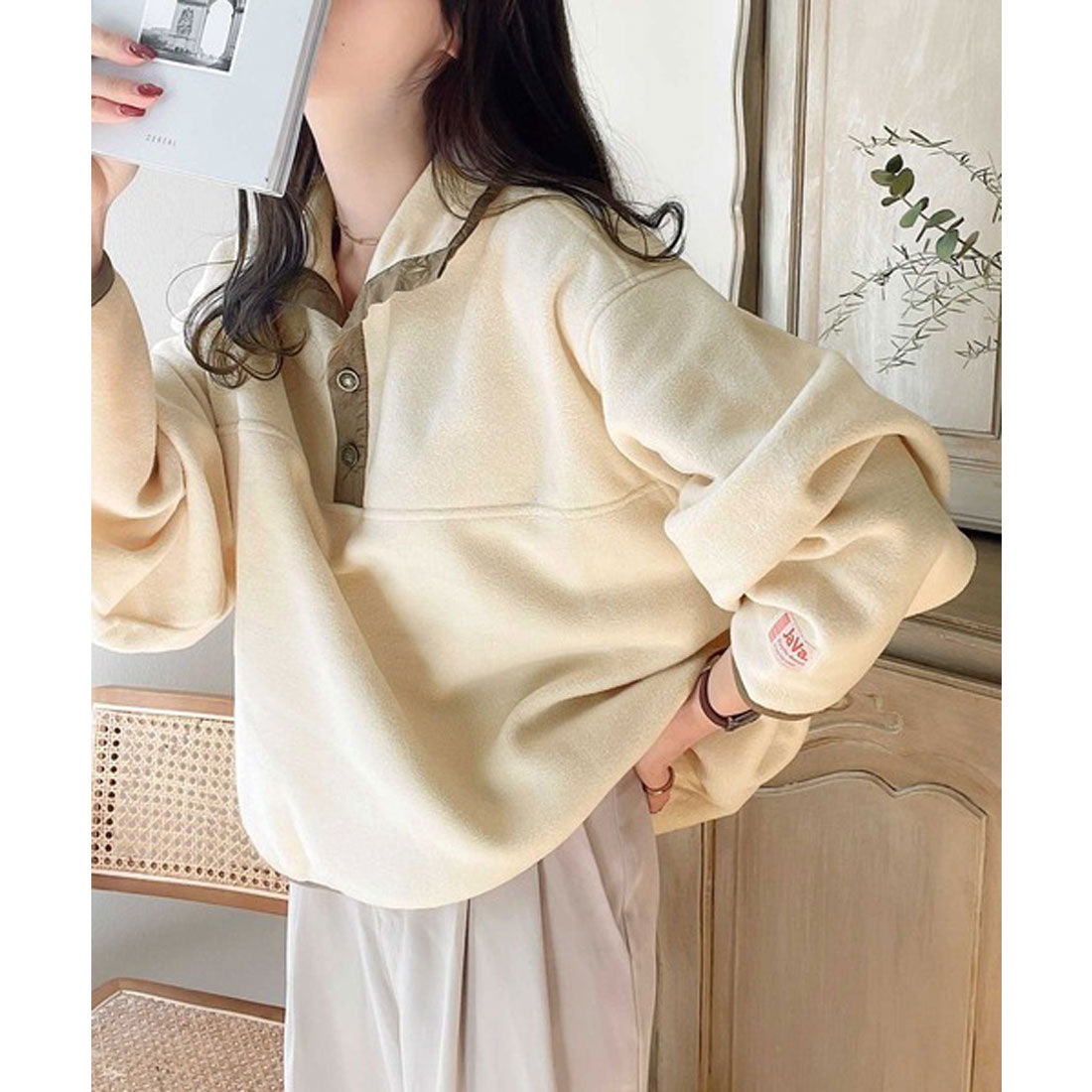 クラシカルエルフ Classical Elf 《JaVa ジャバコラボ》新・あったかItem。配色フリースプルオーバー