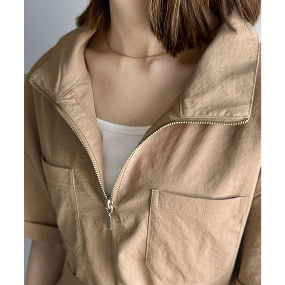 クラシカルエルフ Classical Elf 《JaVaジャバ 別注》大人のワークテイスト。コットンライクハーフジップワンピース