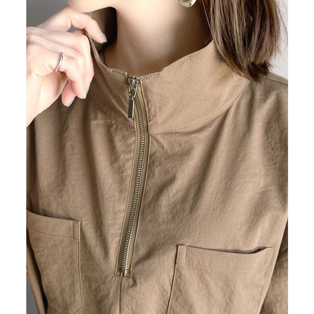 クラシカルエルフ Classical Elf 《JaVaジャバ 別注》大人のワークテイスト。コットンライクハーフジップワンピース