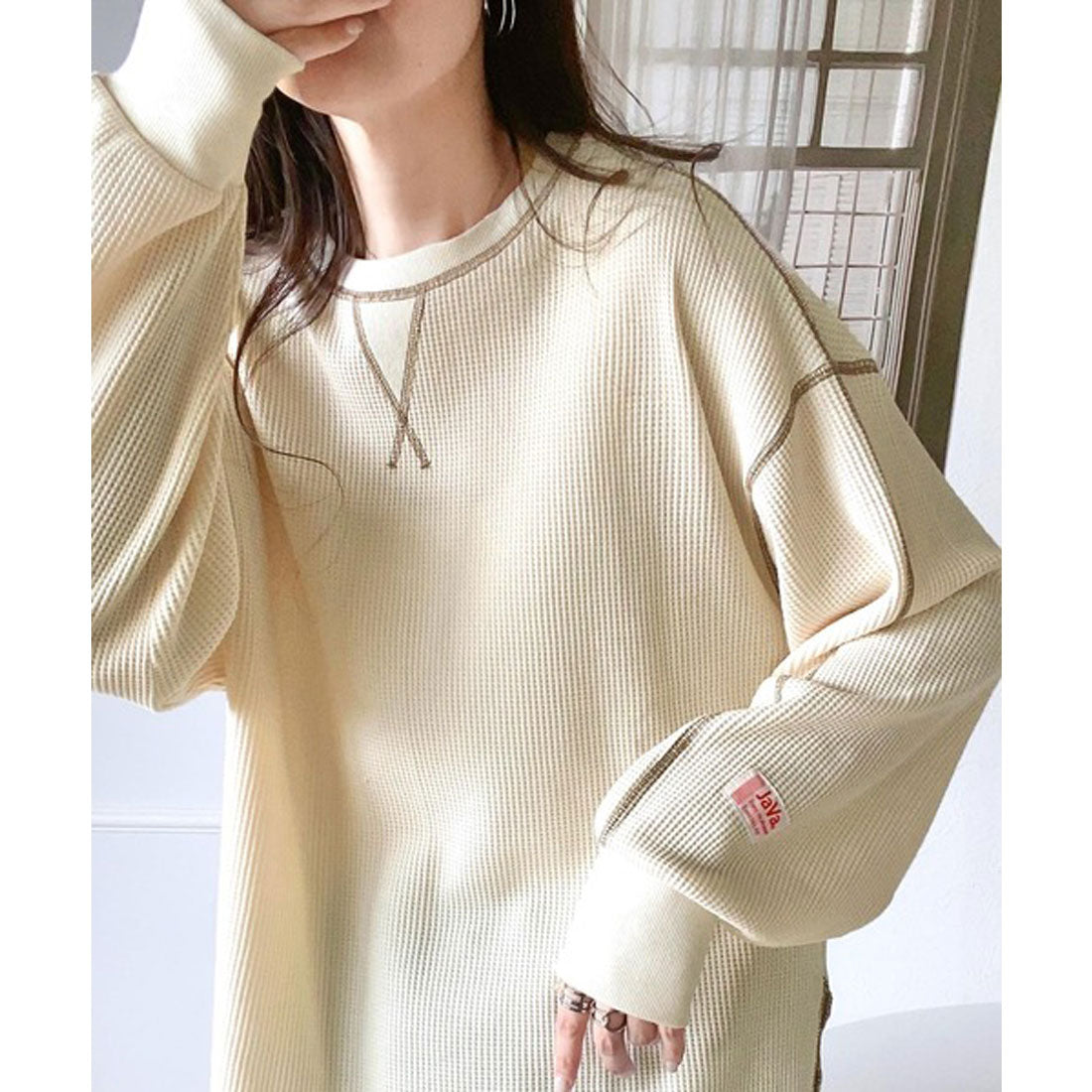 Classical Elf 《JaVa Custom》 Simple yet elevated. 2-way color waffle long tee.