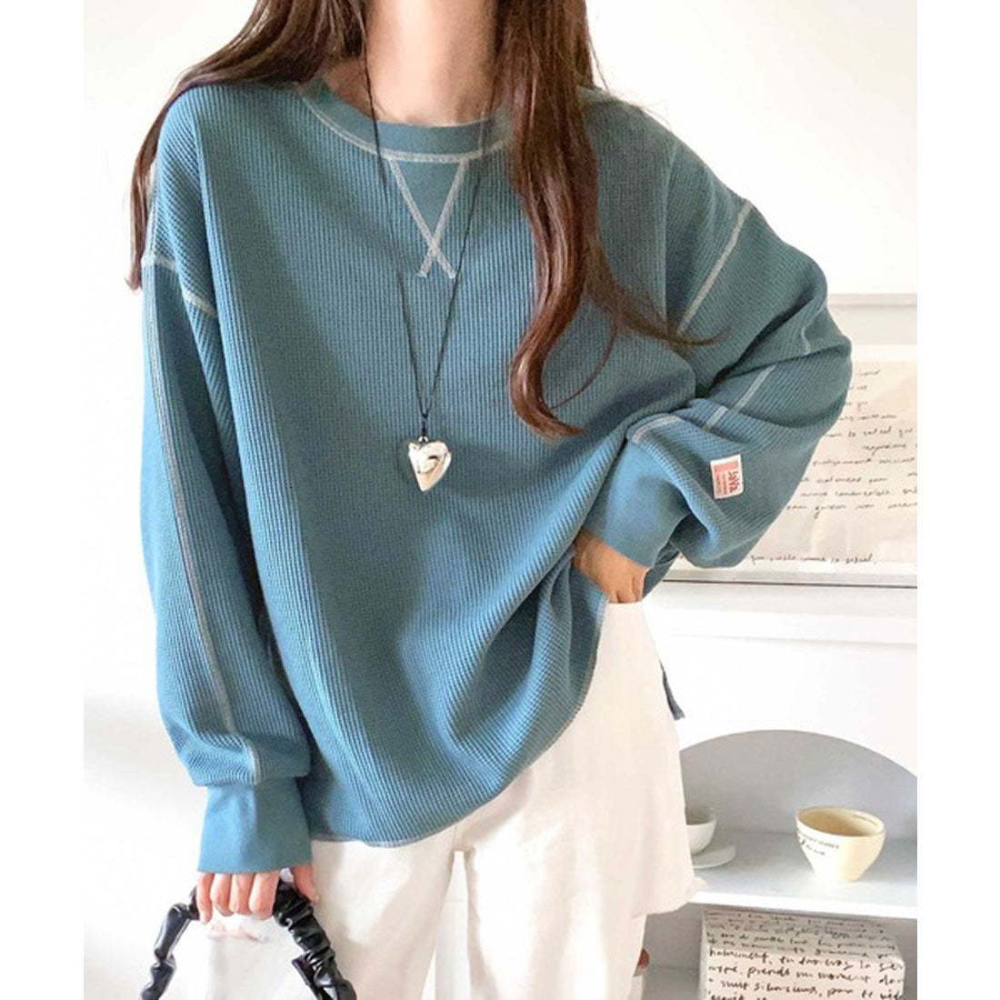 Classical Elf 《JaVa Custom》 Simple yet elevated. 2-way color waffle long tee.