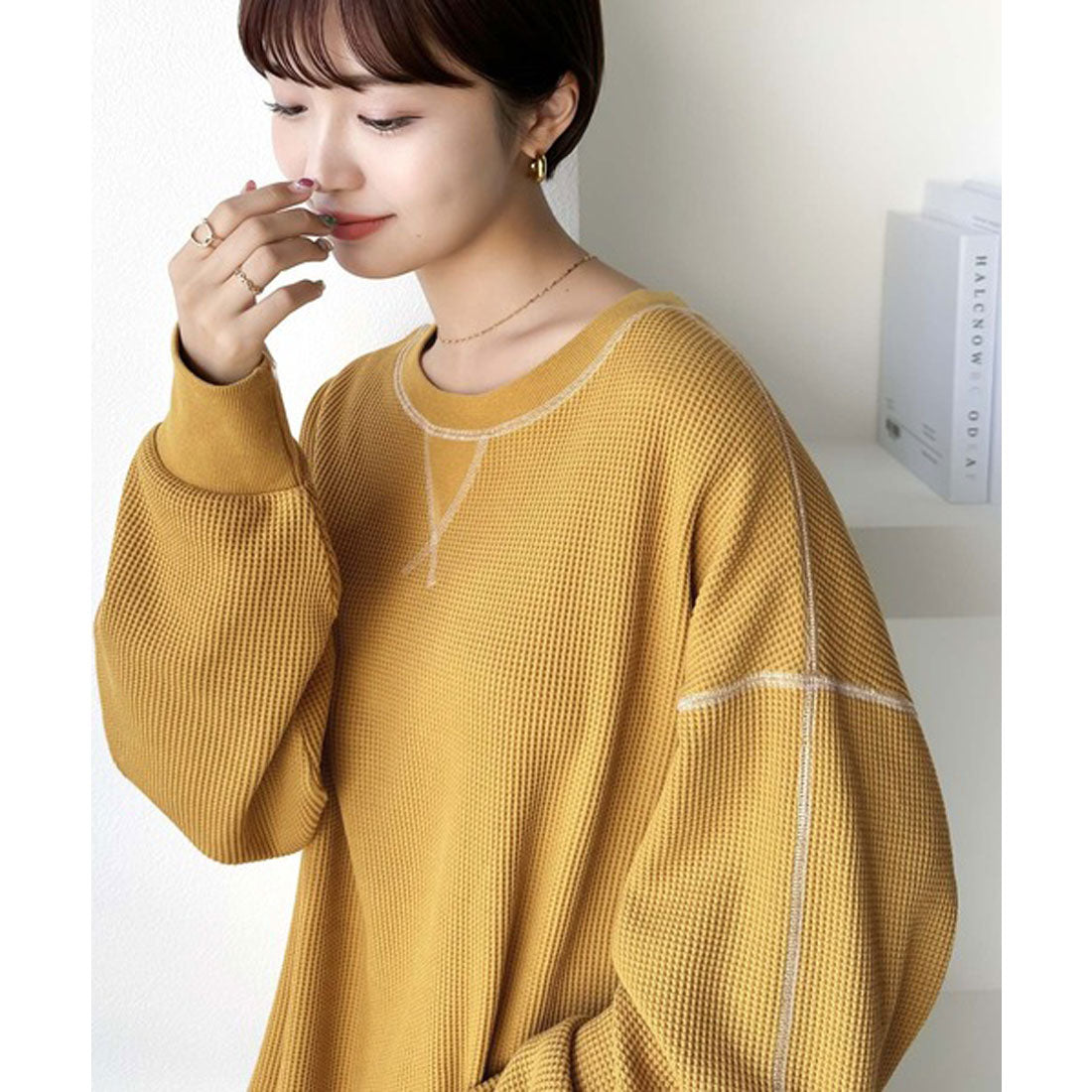 Classical Elf 《JaVa Custom》 Simple yet elevated. 2-way color waffle long tee.