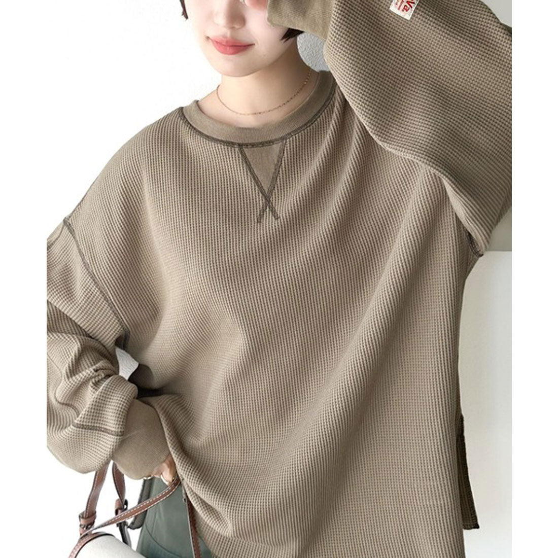 Classical Elf 《JaVa Custom》 Simple yet elevated. 2-way color waffle long tee.