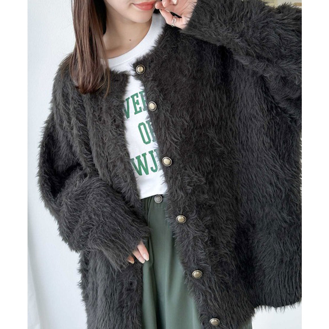 クラシカルエルフ Classical Elf 表情豊かな上品ニット。2wayフェザーニットカーデ