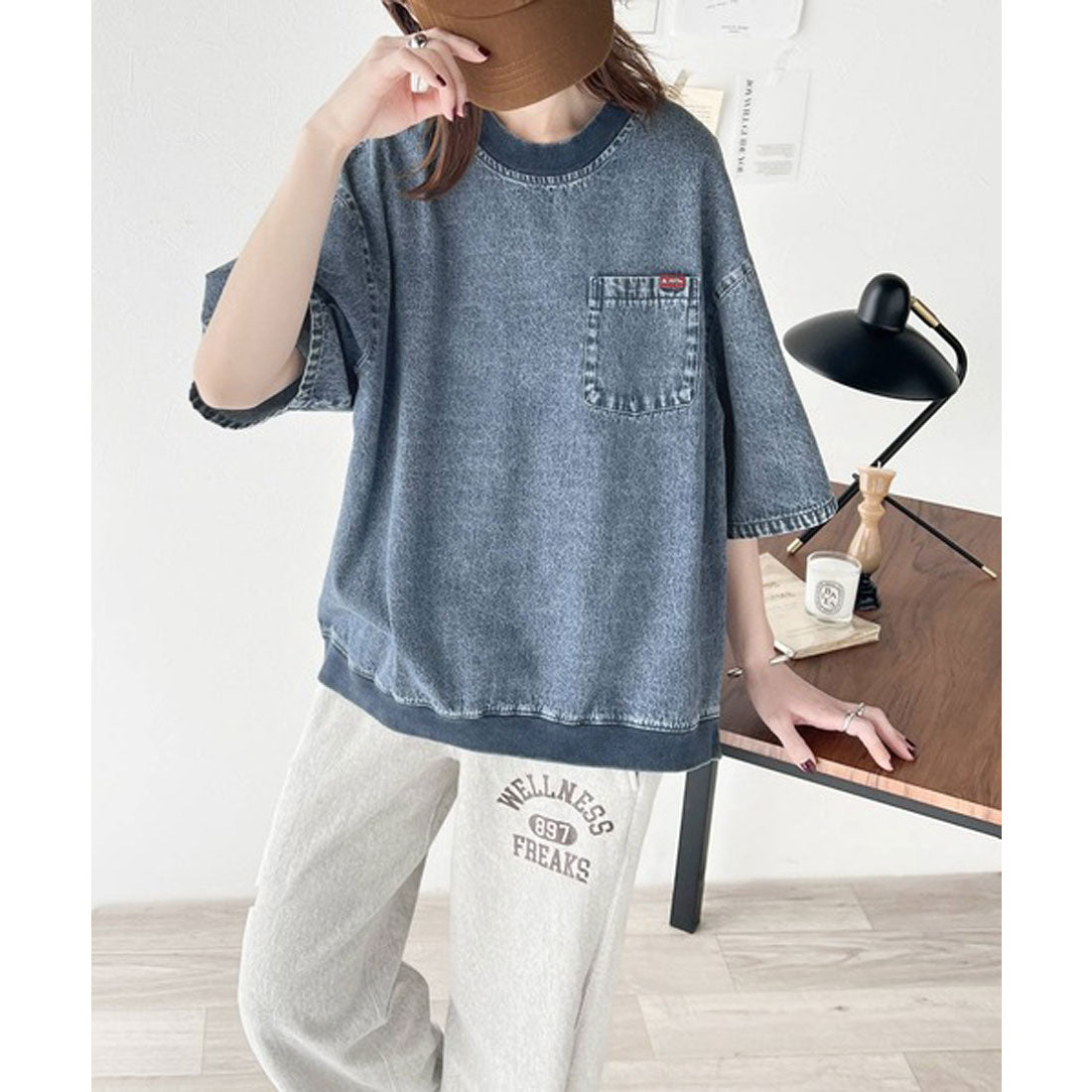 クラシカルエルフ Classical Elf 《JaVa ジャバコラボ》大人のハンサムライク。コットン100%サイドファスナーデニムプルオーバー (インディゴ) インディゴ