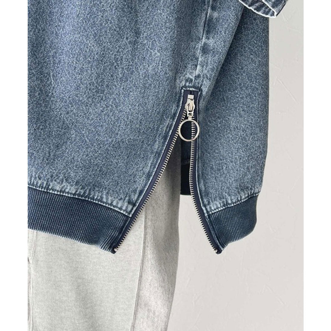 クラシカルエルフ Classical Elf 《JaVa ジャバコラボ》大人のハンサムライク。コットン100%サイドファスナーデニムプルオーバー (インディゴ) インディゴ