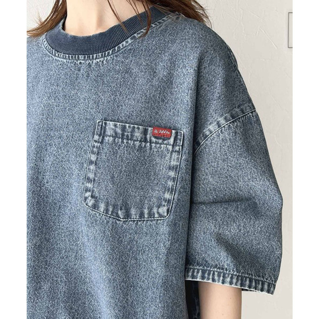 クラシカルエルフ Classical Elf 《JaVa ジャバコラボ》大人のハンサムライク。コットン100%サイドファスナーデニムプルオーバー (インディゴ) インディゴ