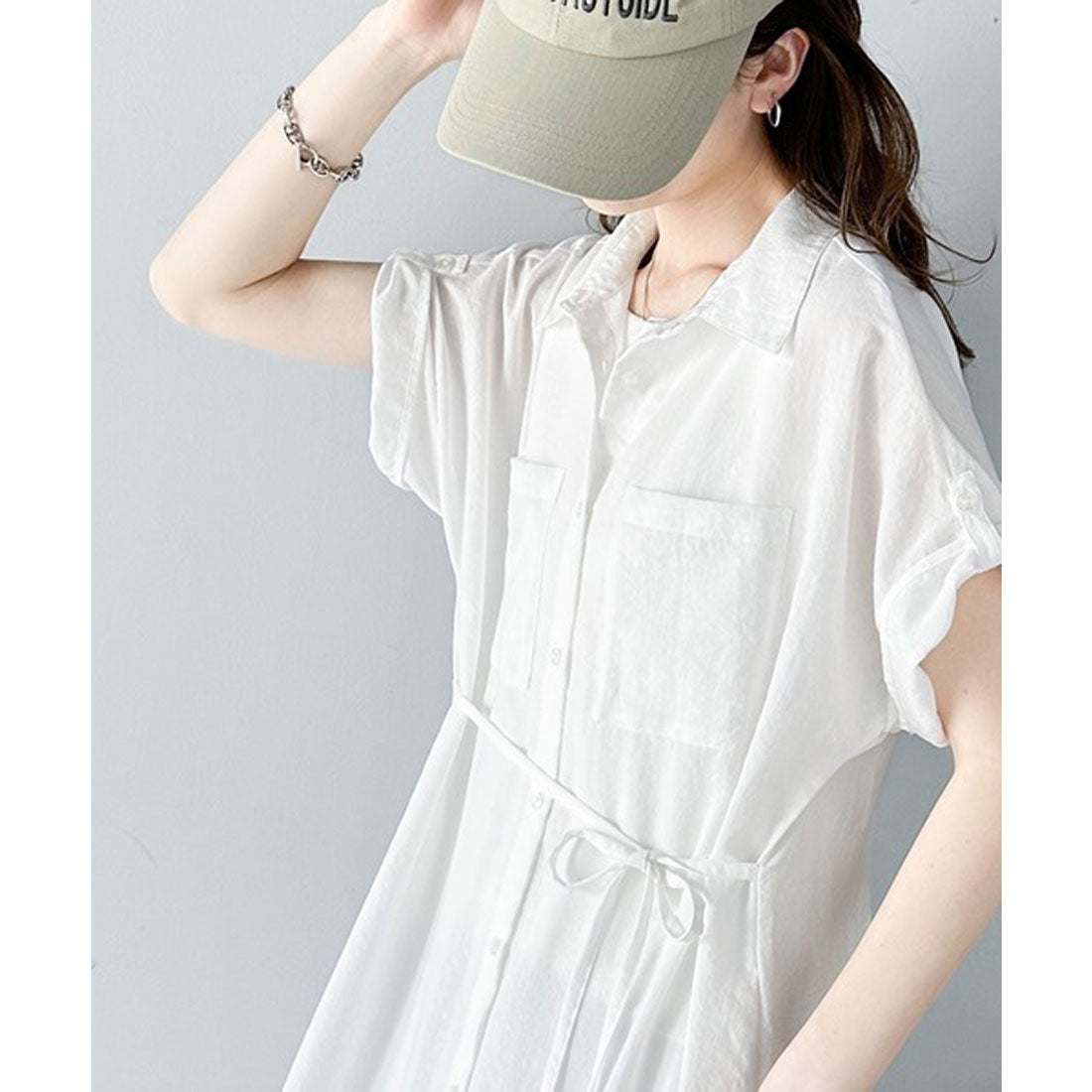 Classical Elf Functional × Casual Adult Style. Airy Touch Shirt Dress