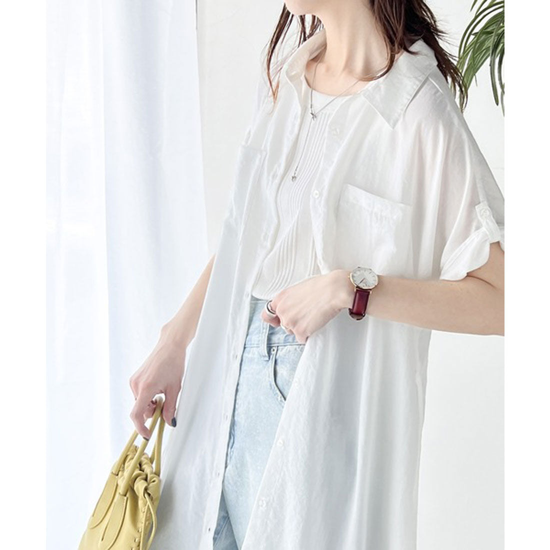 Classical Elf Functional × Casual Adult Style. Airy Touch Shirt Dress