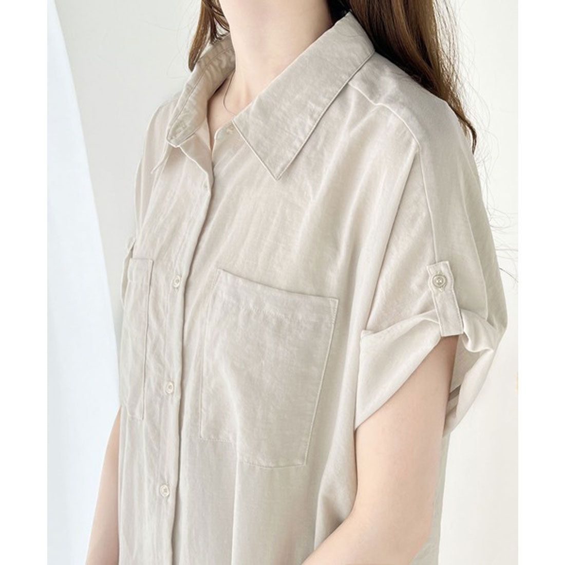 Classical Elf Functional × Casual Adult Style. Airy Touch Shirt Dress