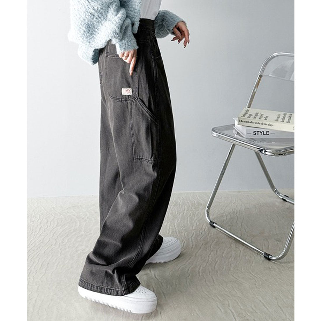 クラシカルエルフ Classical Elf 《JaVa ジャバコラボ》ボーイッシュに”きゅん”。メンズライクペインターパンツ (デニムブラック) デニムブラック