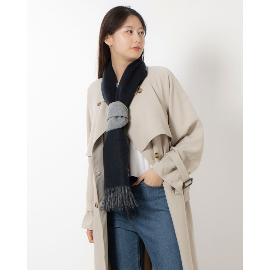Cashmee Reversible Fine Scarf 100% Cashmere