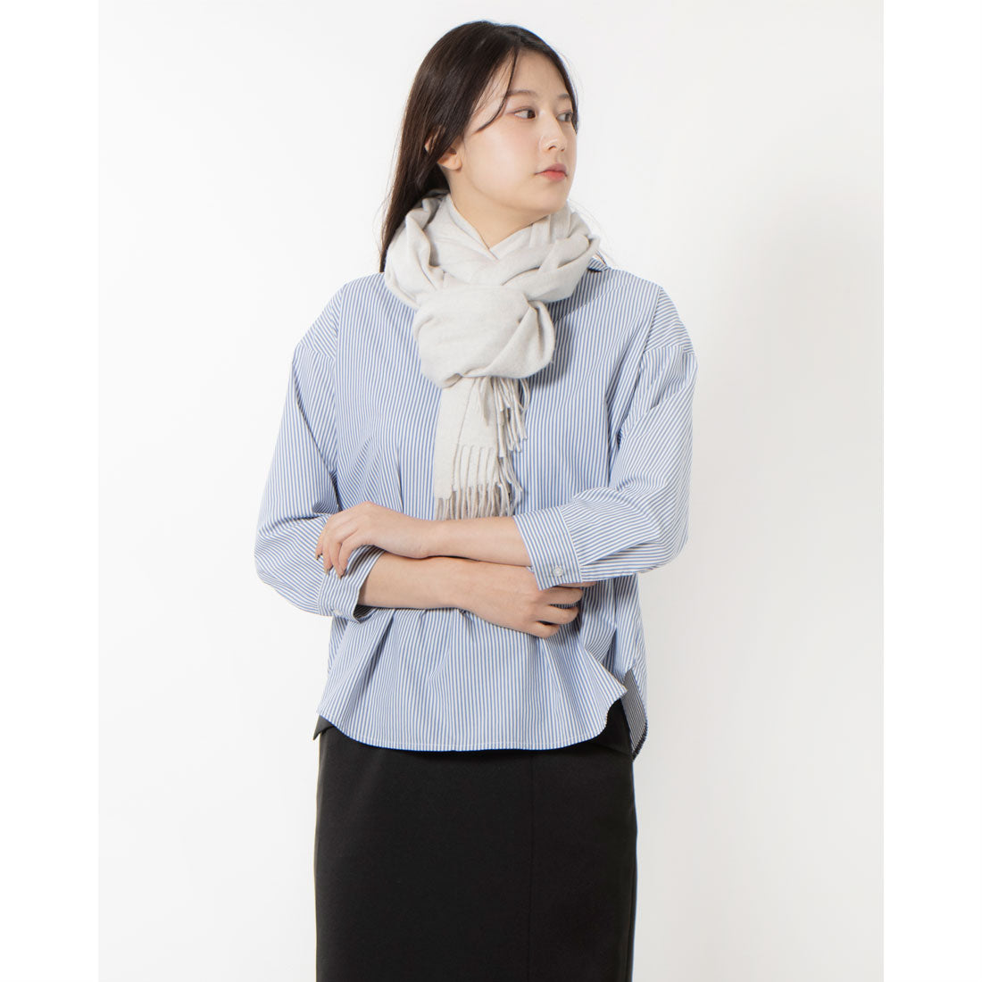Cashmee Basic Wave Cashmere Large Stole 100% Cashmere