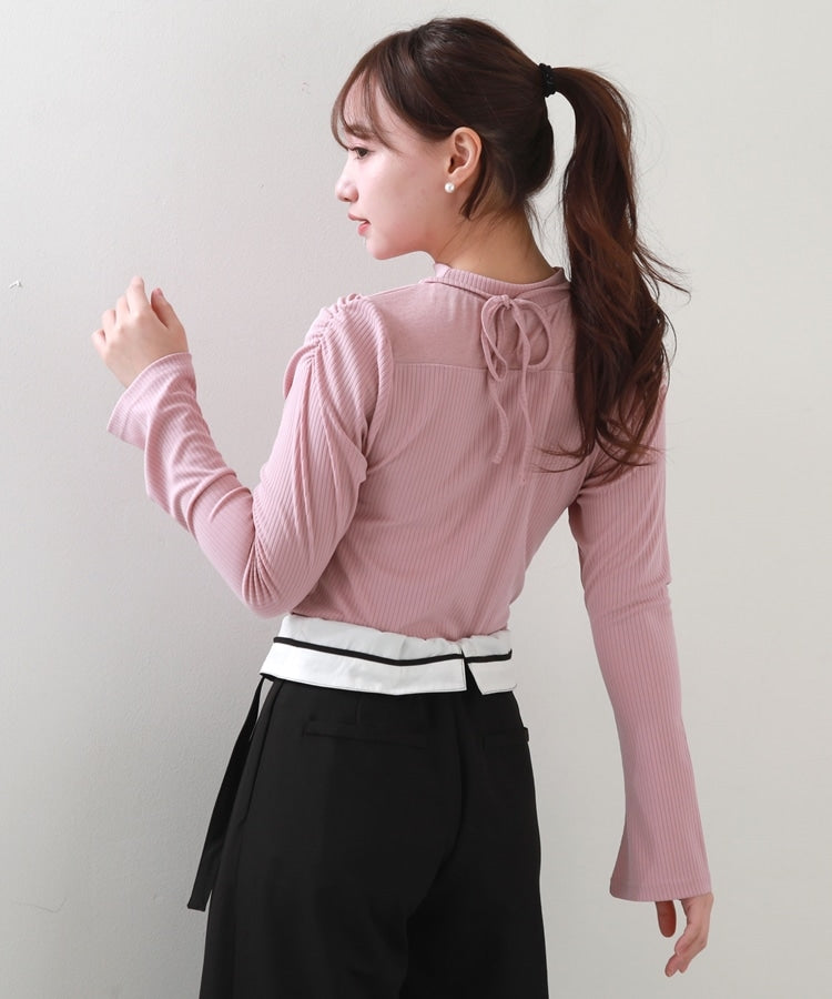 Cheek Decollete Sheer Rib Top