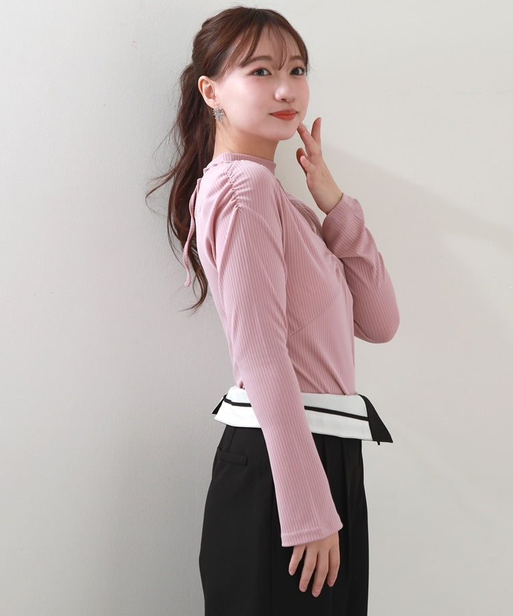 Cheek Decollete Sheer Rib Top