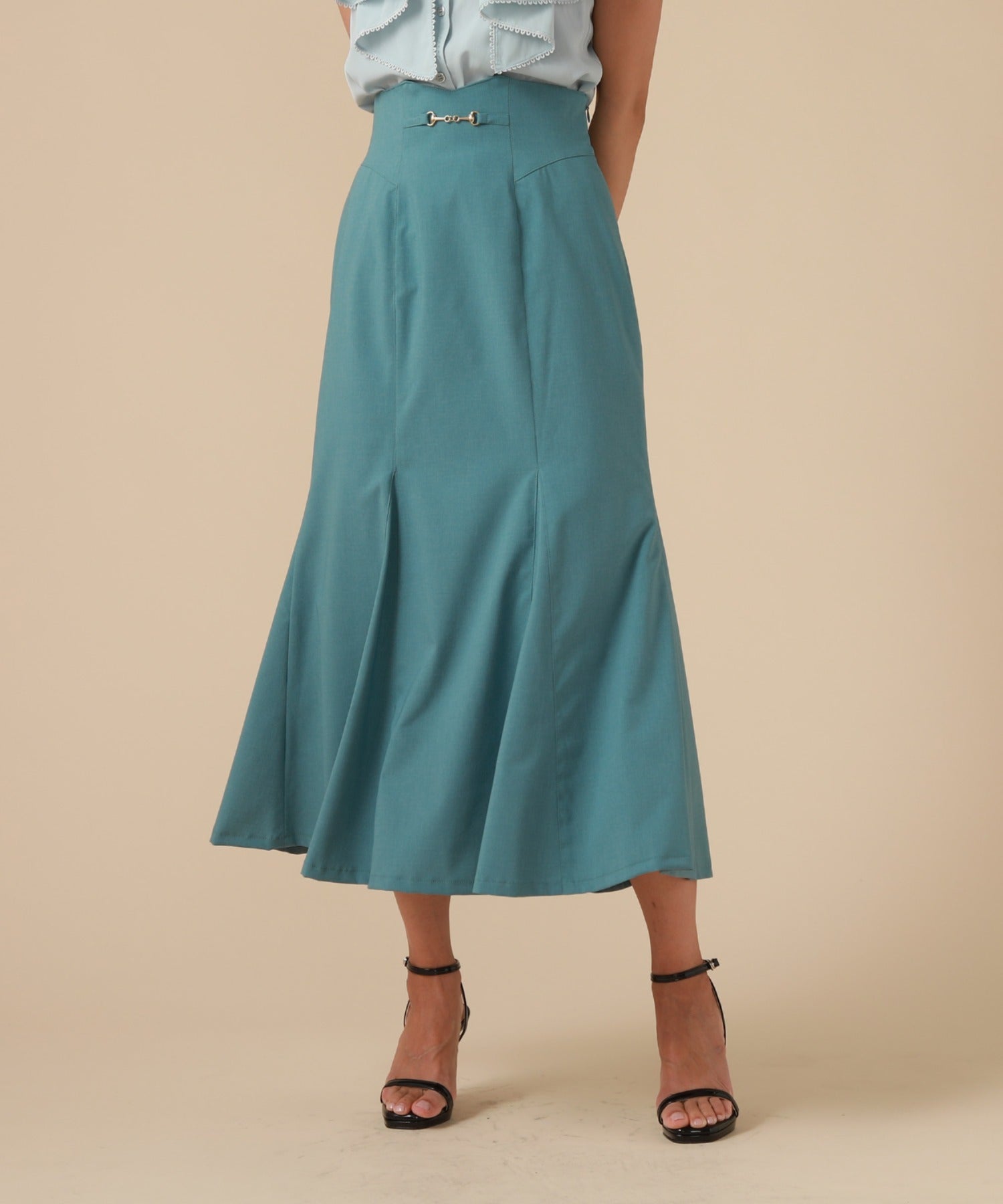 チーク Cheek ビット付きマーメイドスカート,GRN