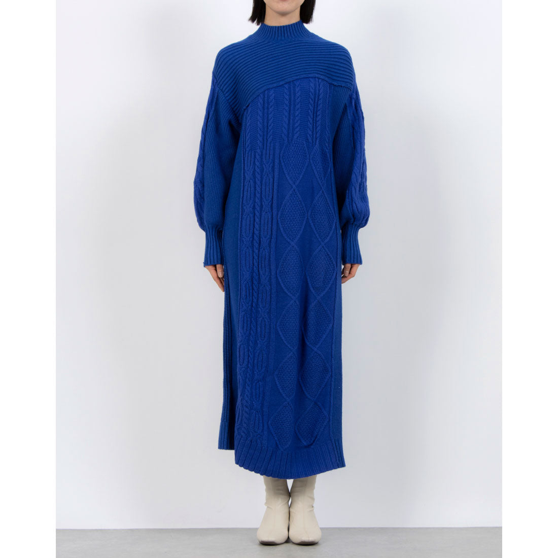 セポ Cepo パッチワークケーブルニットワンピース