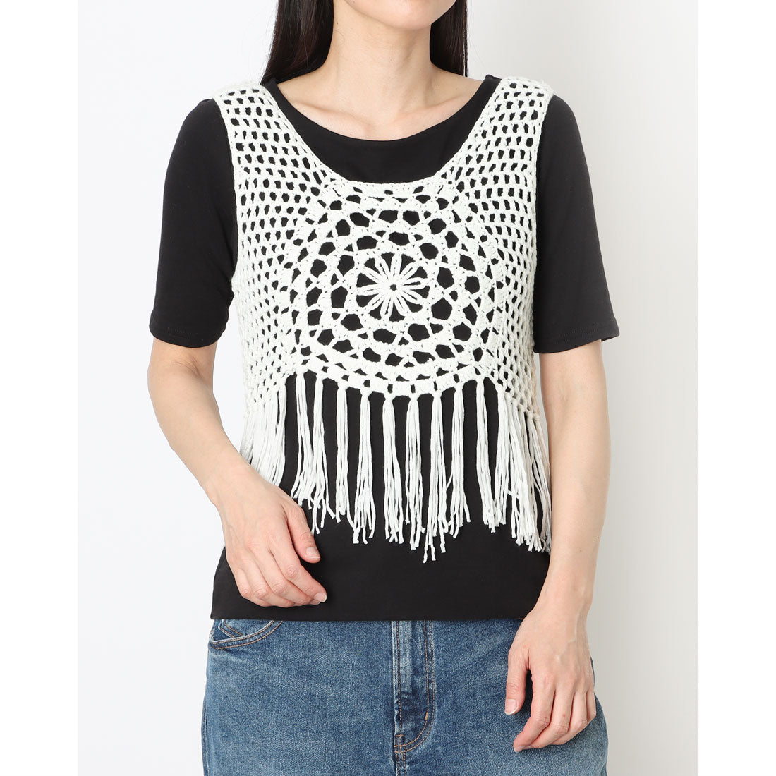 セポ Cepo カギバリフリンジベスト (ホワイト) ホワイト