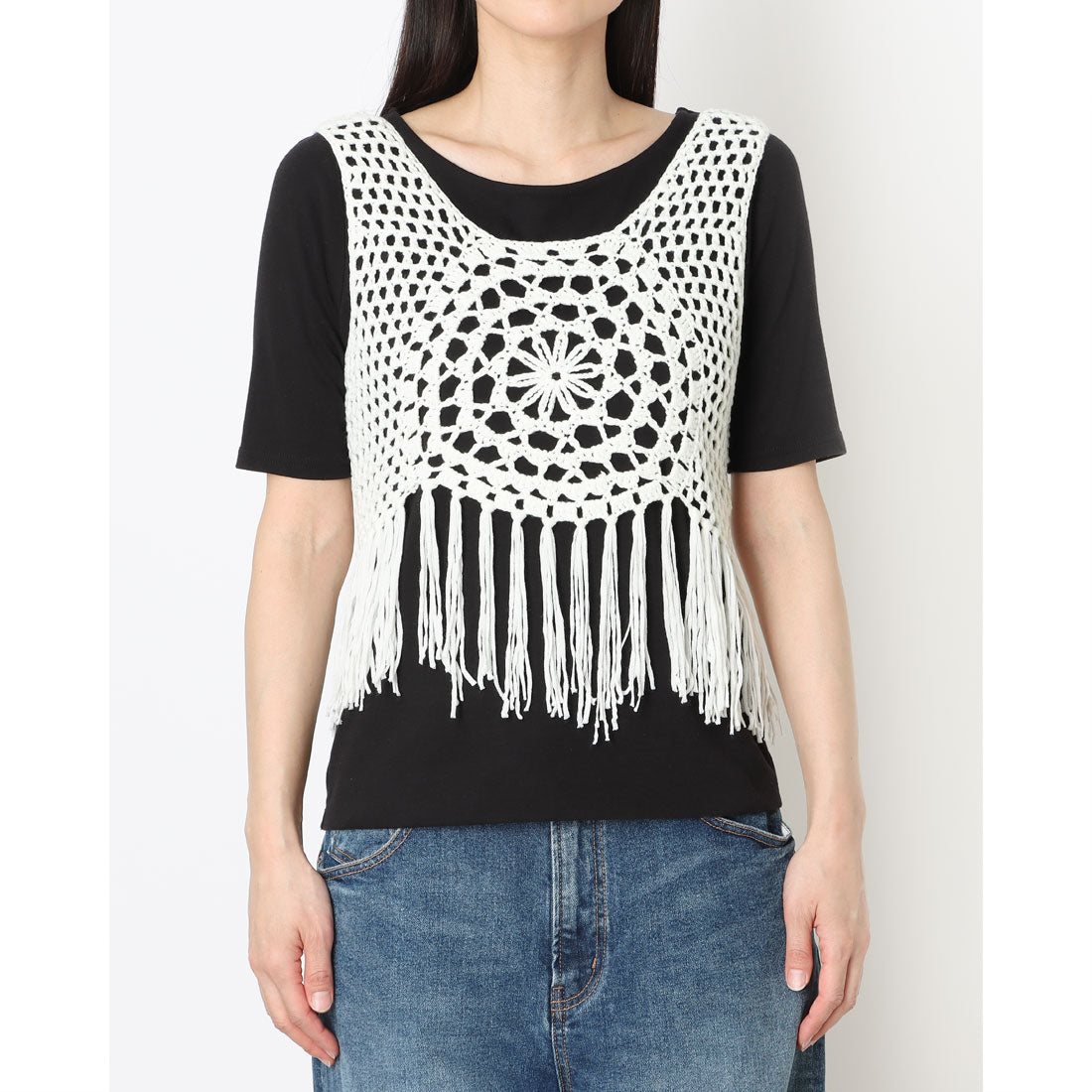 セポ Cepo カギバリフリンジベスト (ホワイト) ホワイト