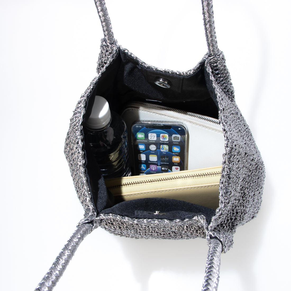 カシェリエ CACHELLIE C8133 METALIC TOTE (ダークシルバー) ダークシルバー