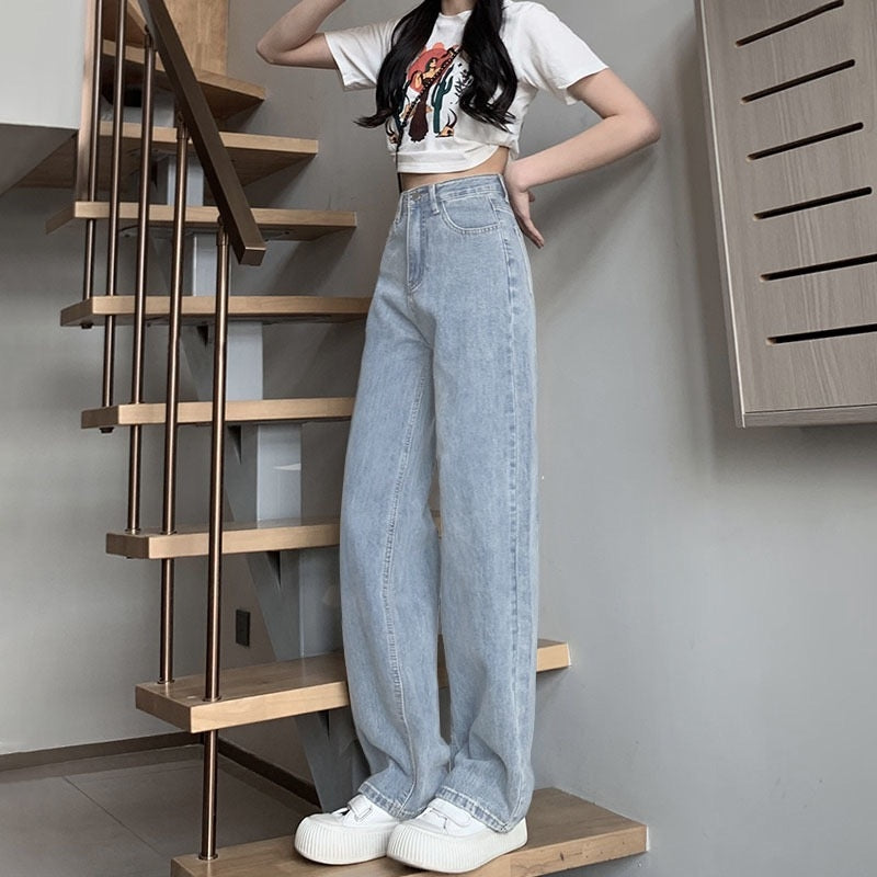 カルペディエム Carpe diem ワイドデニム パンツ オールシーズン カジュアル ハイウエストデニム ワイドパンツ ウォッシュド 定番デニム ボトムス ジーンズ夏 ストレッチツ (ブラック) ブラック