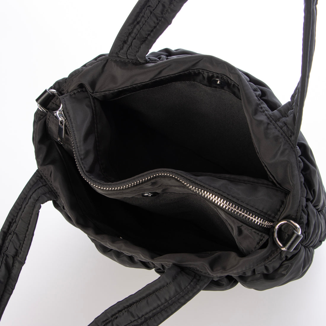 カシュカシュ cache cache ゴムキルト2wayトートバッグ (BK) BK