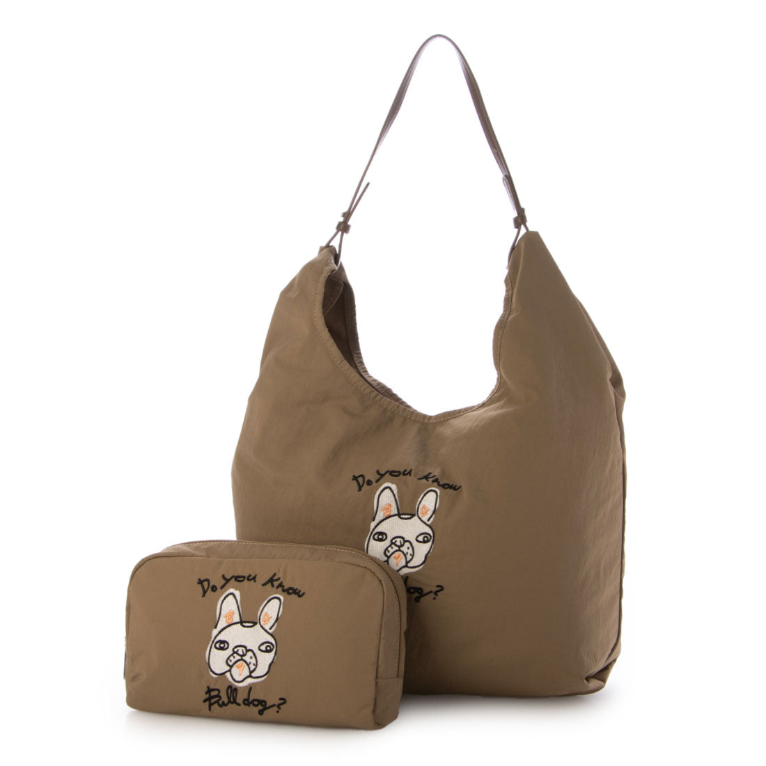 カシュカシュ cache cache アニマルドローイング刺繍ナイロントート (OK) OK