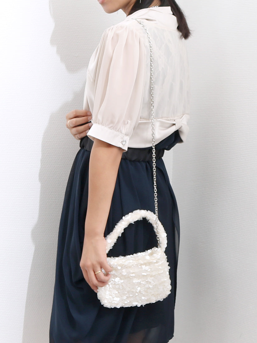 カシュカシュ cache cache スパンコール2wayミニバッグ (WH) WH