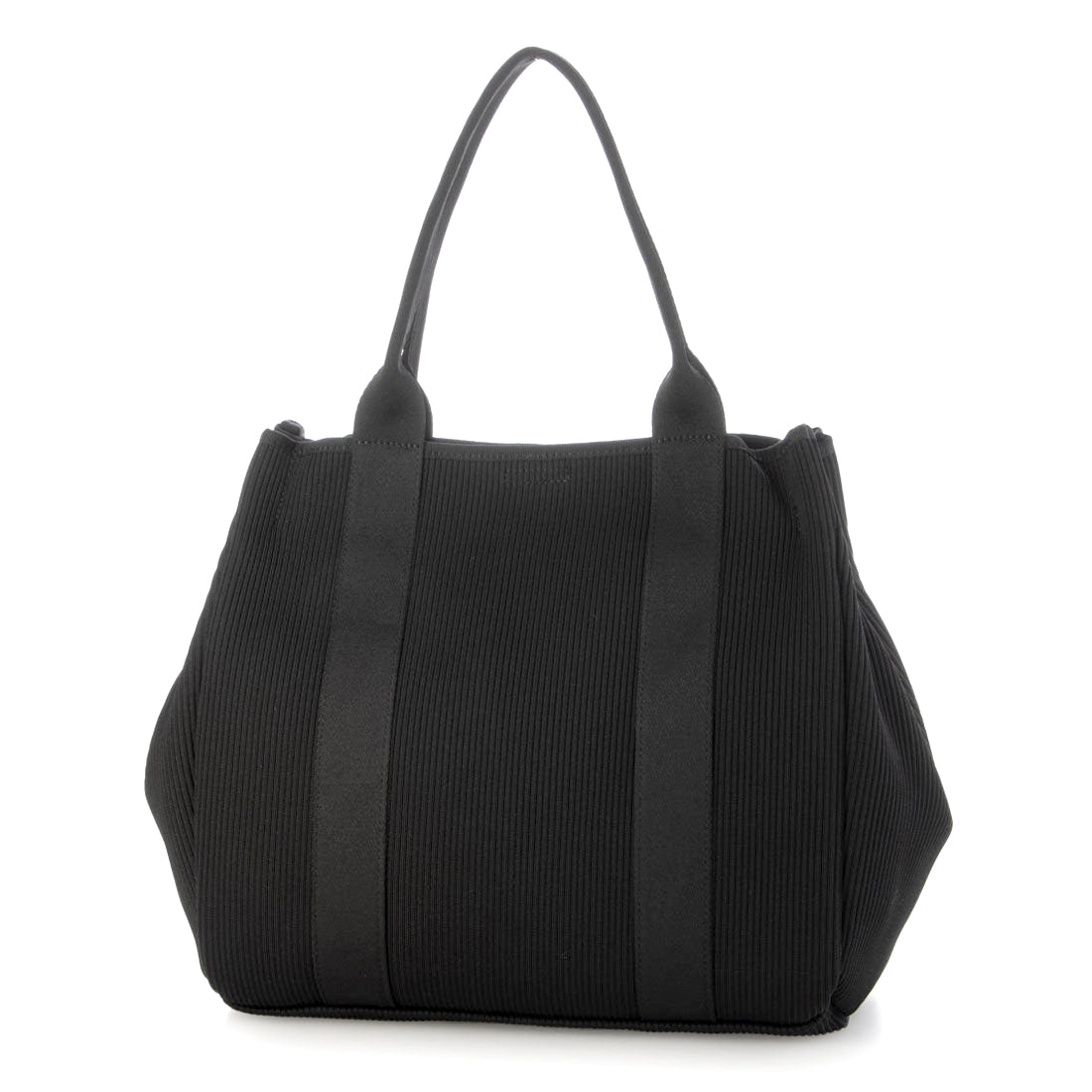 カシュカシュ cache cache ジャガードニットスクエアビッグトート (BK) BK