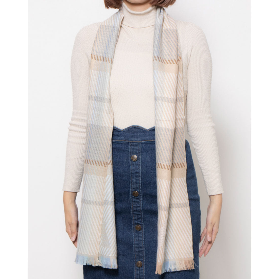 カシュネ cache nez エッフェルチェックマフラー