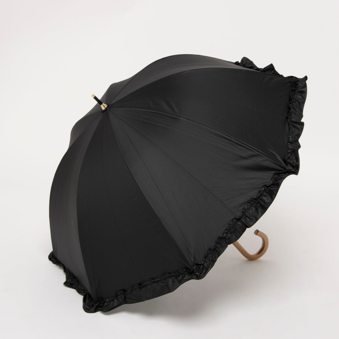 カシュネ cache nez 【晴雨兼用】【日傘】 UV カット率99%以上 PUビッグフリルショートパラソル (BK) BK