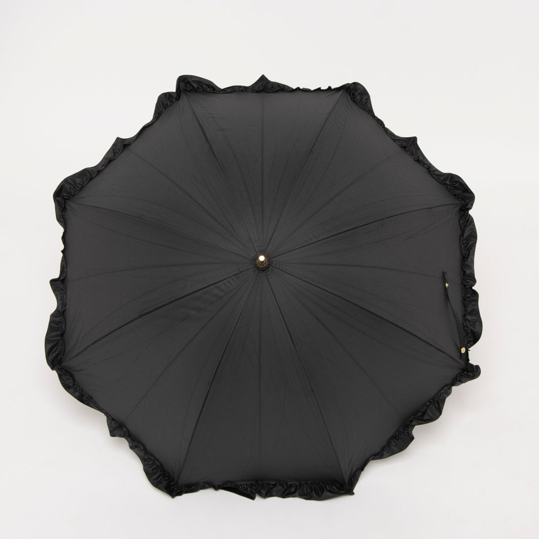 カシュネ cache nez 【晴雨兼用】【日傘】 UV カット率99%以上 PUビッグフリルショートパラソル (BK) BK