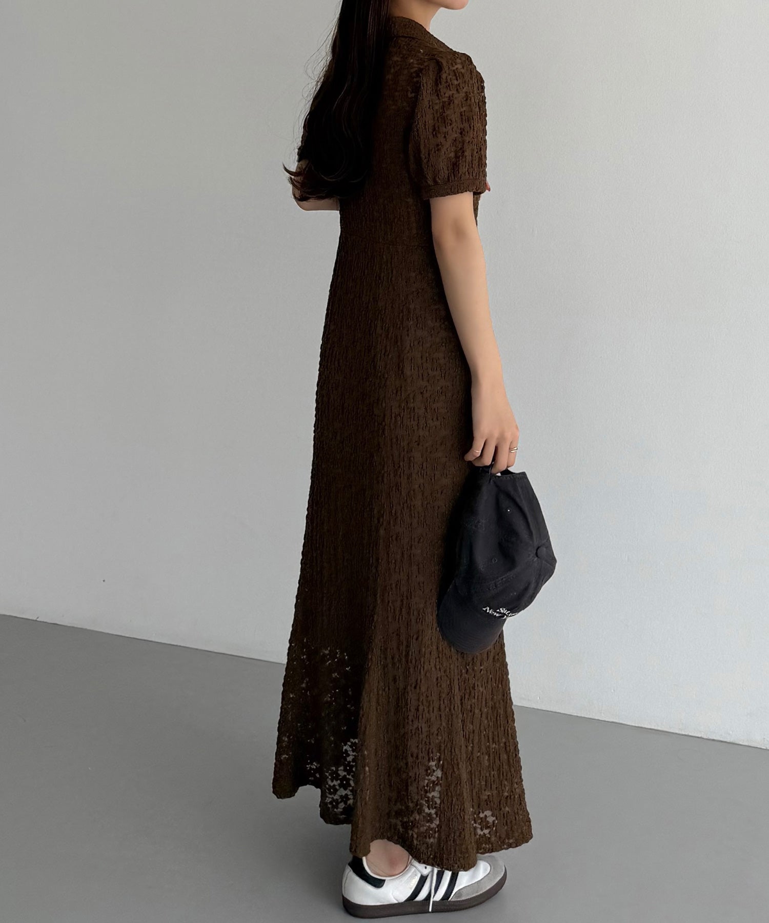 カラウティア callautia callautia カットレースポロワンピース(ペチワンピースセット) (ブラウン) ブラウン